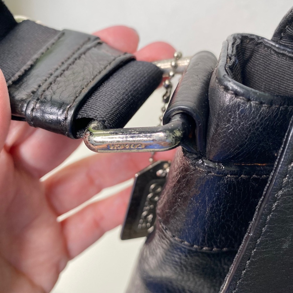 COACH Sullivan Small Messenger‎ Crossbody Purse Black Calf Leather Unisex F72108 - Picture 6 of 16